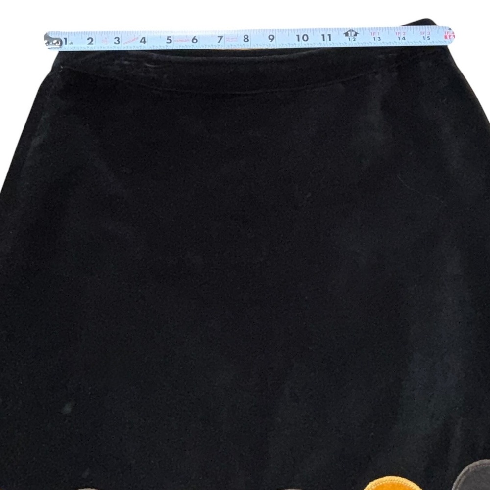 Boden Womens Black Velvet Circles A-Line Skirt Size US 12R Retro PLEASE READ - Picture 6 of 10